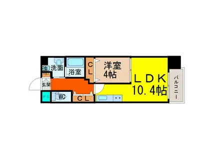 ARTIZA上前津II(1LDK/7階)の間取り写真
