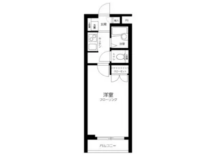 スカイコート馬込(1K/2階)の間取り写真