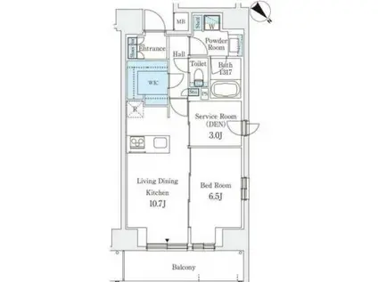 リテラス西日暮里(1LDK/12階)の間取り写真