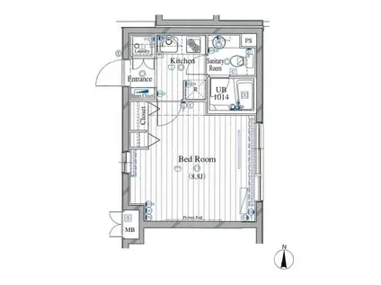 ヴォーガコルテ王子神谷アジールコート(1K/3階)の間取り写真