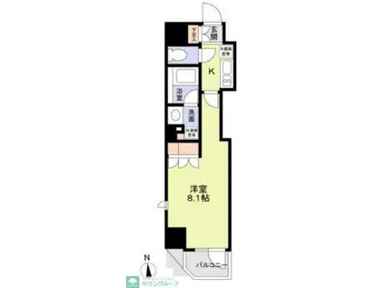 ジオエント中野(1K/4階)の間取り写真