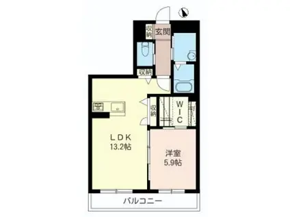 ファースト プレイス SHAMAISON(1LDK/2階)の間取り写真