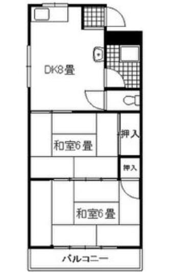 一社相互ビル(2DK/3階)の間取り写真