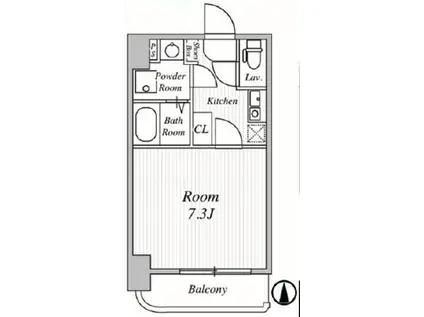 グランヴェルジュ大鳥居(1K/11階)の間取り写真