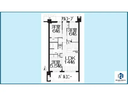 サンメゾン千種公園東(3LDK/6階)の間取り写真