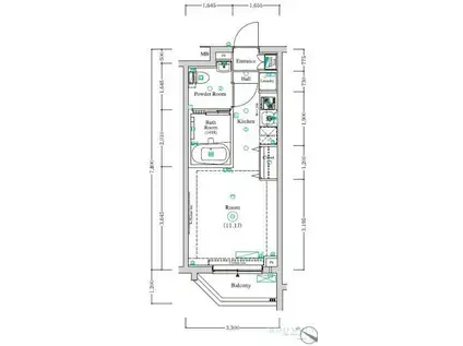 アンベリール中野鷺ノ宮(1K/2階)の間取り写真
