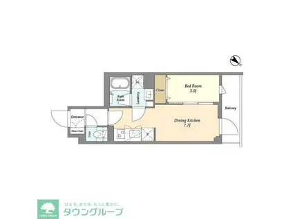 ドゥーエ曳舟II(1DK/2階)の間取り写真