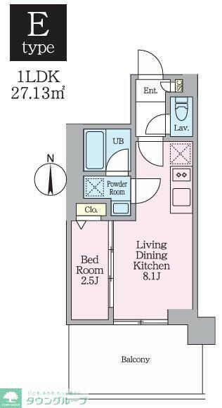 クレストコート東陽町(1LDK/14階)の間取り写真