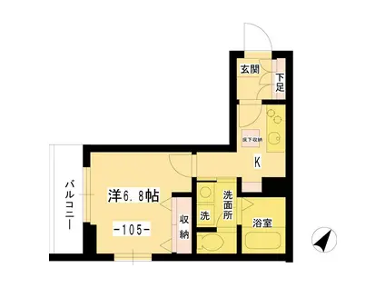 エスポワール世田谷(1K/1階)の間取り写真