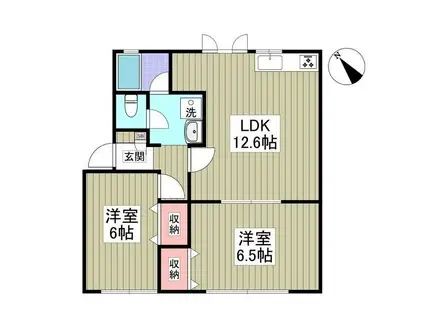 ベルフラット久喜(2LDK/1階)の間取り写真