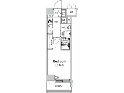 プラウドフラット仙川II(1K/4階)の間取り写真