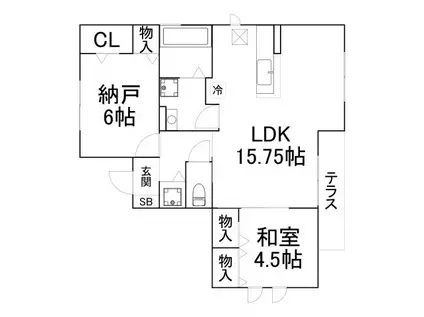 グランドゥール(2LDK/3階)の間取り写真
