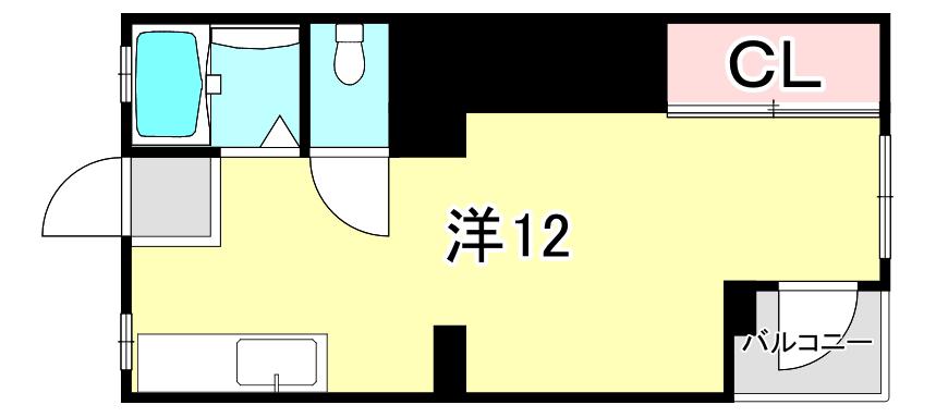 オオギビル(ワンルーム/4階)の間取り写真
