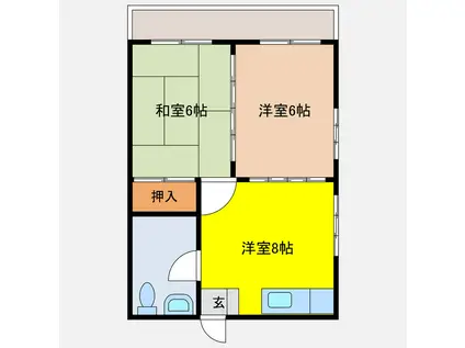 コーポMM(2DK/3階)の間取り写真