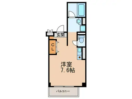 ハピネスコート諏訪(ワンルーム/2階)の間取り写真