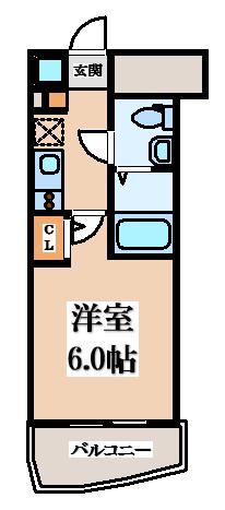 TLRレジデンス高井田(1K/8階)の間取り写真
