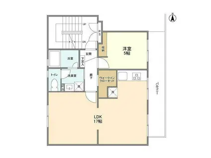市ヶ谷加賀町アパートF棟(1LDK/1階)の間取り写真