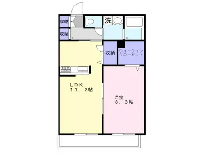 トラストーク・S(1LDK/2階)の間取り写真