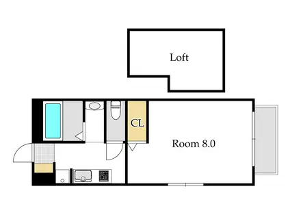 スカイガーデン万倍(1K/2階)の間取り写真