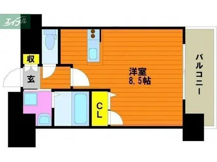 GREENTRAILPARK NISHIGAWA(1K/4階)の間取り写真