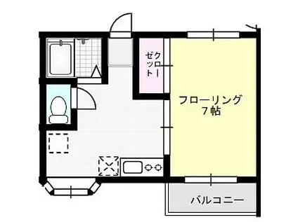 穂高ブラザーズ運河(1DK/1階)の間取り写真