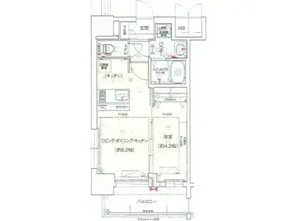 ファステート名古屋(1LDK/2階)の間取り写真