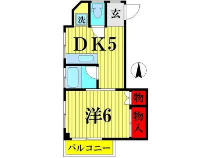 エクレール3(1DK/2階)の間取り写真