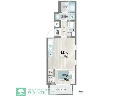 CHERIM志賀本通IIIノース(1LDK/2階)の間取り写真