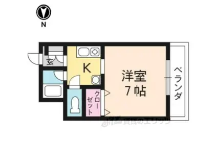 CASAあすか(1K/3階)の間取り写真