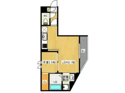 G-SMART NGN姪浜(1LDK/2階)の間取り写真