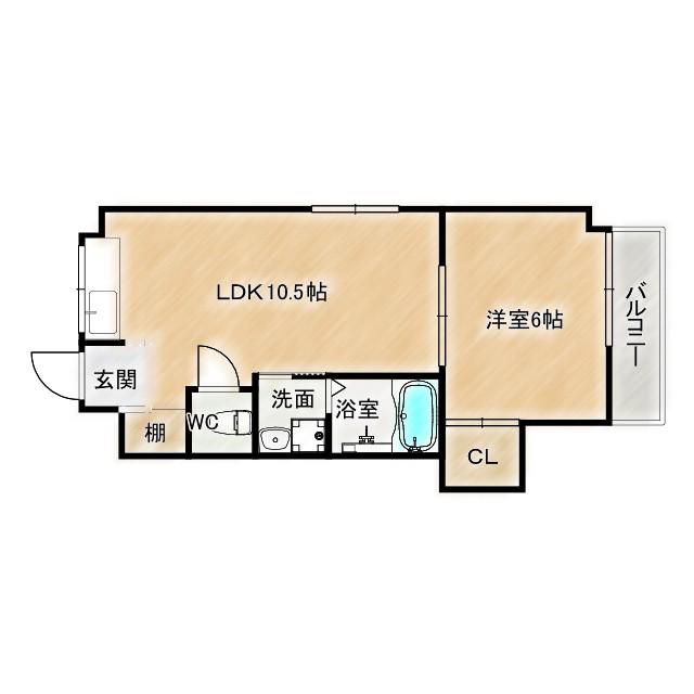 エムハイツ(1LDK/4階)の間取り写真