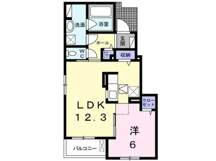 FIORE(1LDK/1階)の間取り写真