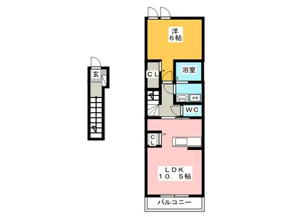 グランドソレーユ(1LDK/2階)の間取り写真