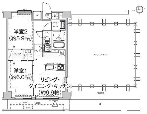 エルフォルテ東日暮里(2LDK/7階)の間取り写真
