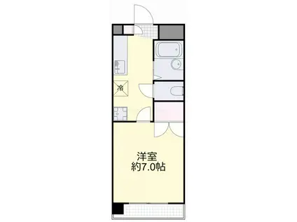 コスモクイーン矢坂II(1K/4階)の間取り写真