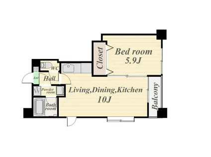 さくらヒルズ樋之口弐番館(1LDK/7階)の間取り写真