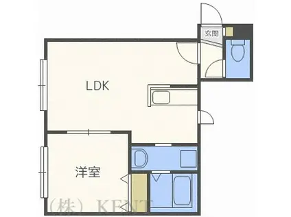 ピースハーモニーウエストIII(1LDK/2階)の間取り写真