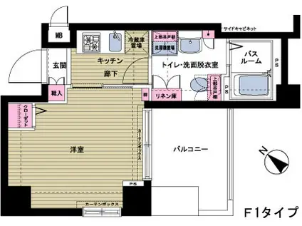 フェニックス日本橋浜町壱番館(1K/8階)の間取り写真