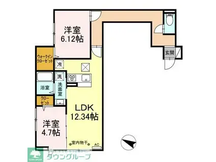 アヴァンス千住緑町(2LDK/1階)の間取り写真