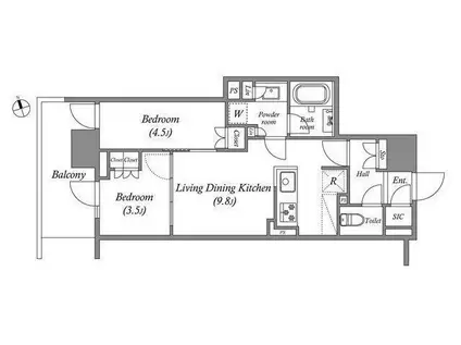 NIDO南千住(2LDK/10階)の間取り写真