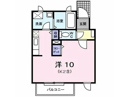 リヴェール大南(ワンルーム/1階)の間取り写真