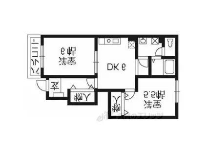 ビバアヴニール(2DK/1階)の間取り写真