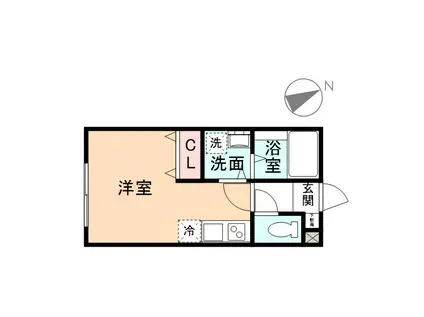 CHENAS LINII(ワンルーム/1階)の間取り写真