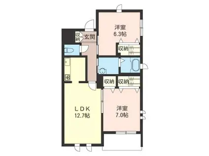 ラフェスタ桜ヶ丘(2LDK/1階)の間取り写真