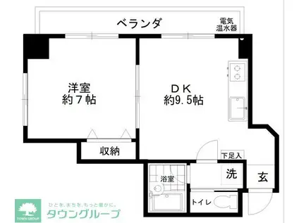 スペランサ(1DK/6階)の間取り写真
