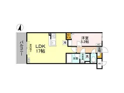 GRACE ATAGO(1LDK/2階)の間取り写真