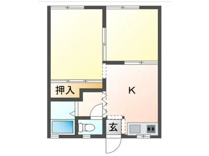 景アパート(2DK/1階)の間取り写真