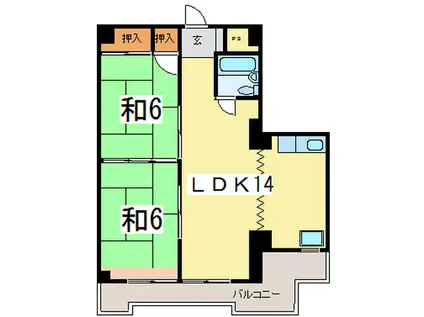 氷川ハイツ(2LDK/1階)の間取り写真