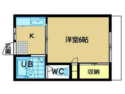 シーズンハイム(1K/1階)の間取り写真