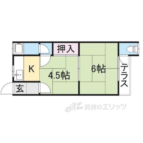 ワイドカレント橋本(2K/2階)の間取り写真